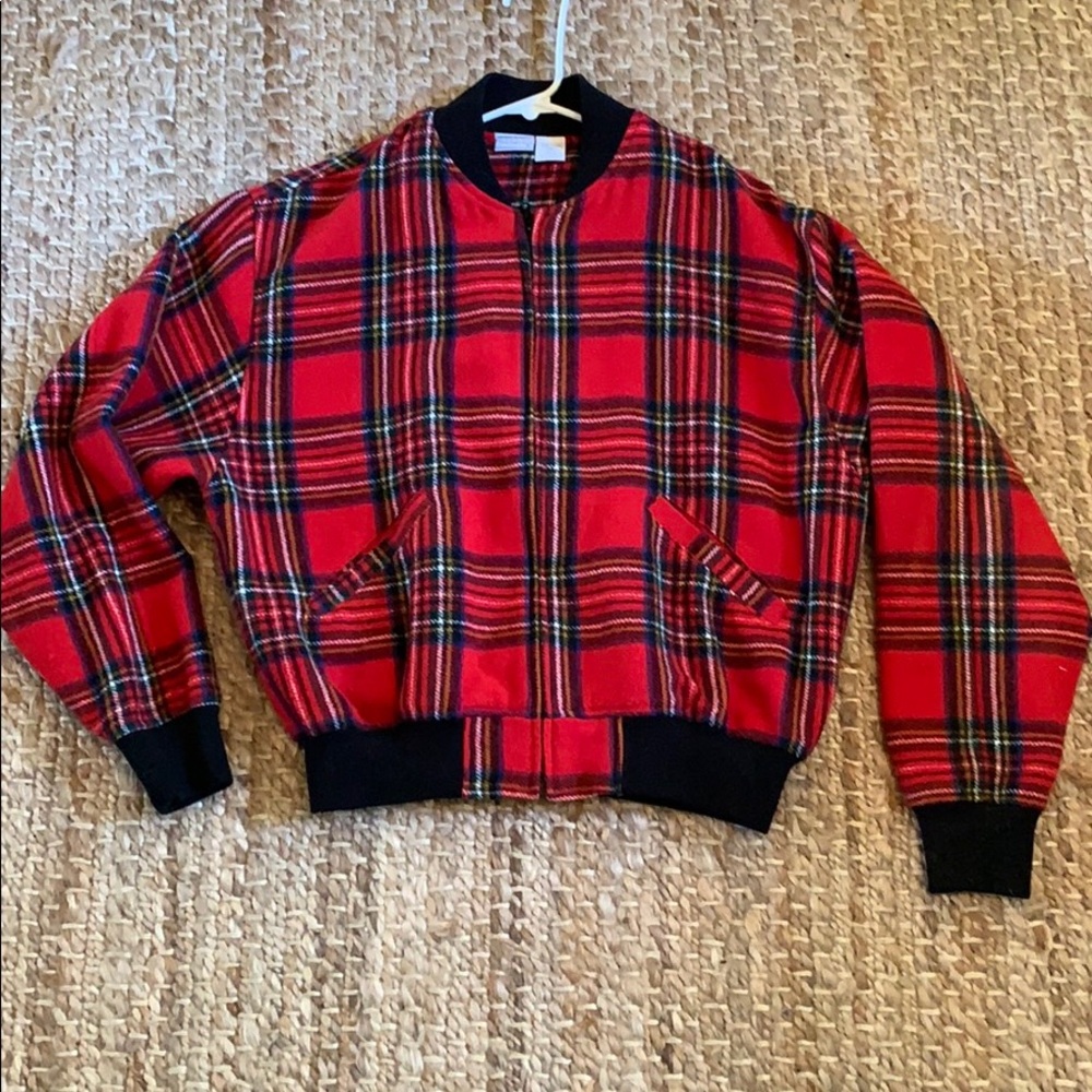 Plaid bomber jacket